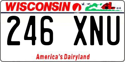 WI license plate 246XNU