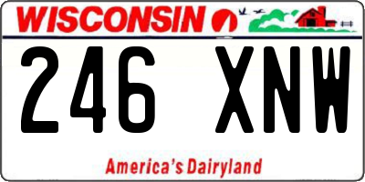 WI license plate 246XNW