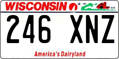 WI license plate 246XNZ