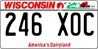 WI license plate 246XOC