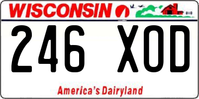 WI license plate 246XOD