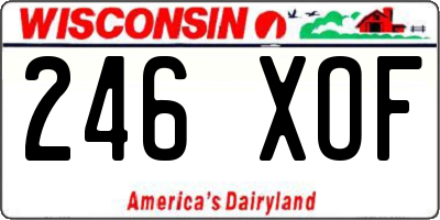 WI license plate 246XOF