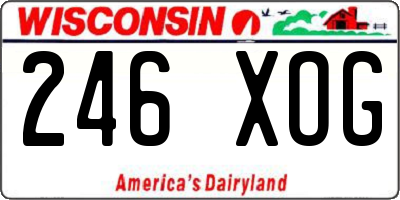 WI license plate 246XOG
