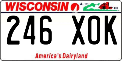 WI license plate 246XOK