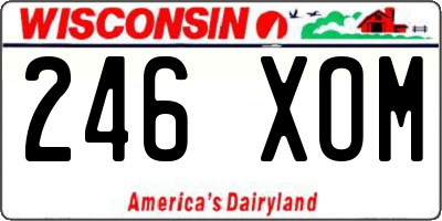 WI license plate 246XOM
