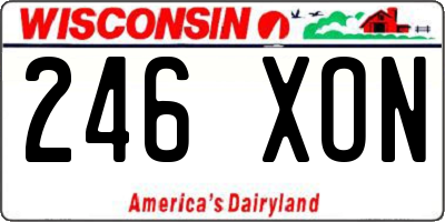 WI license plate 246XON