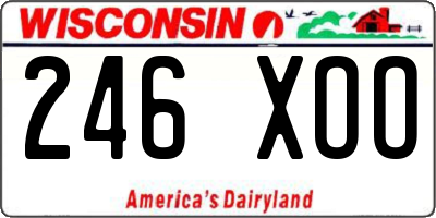 WI license plate 246XOO