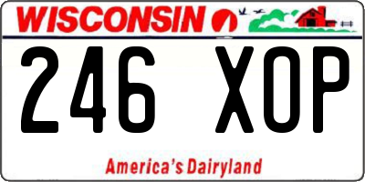 WI license plate 246XOP