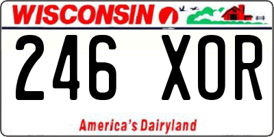WI license plate 246XOR
