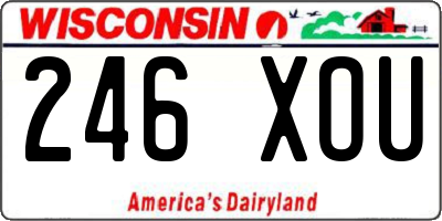 WI license plate 246XOU