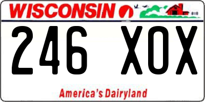 WI license plate 246XOX