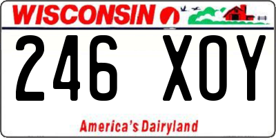 WI license plate 246XOY