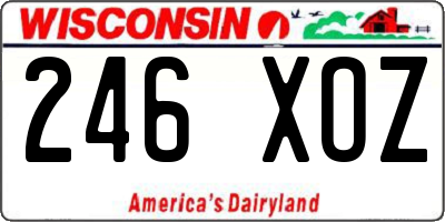 WI license plate 246XOZ