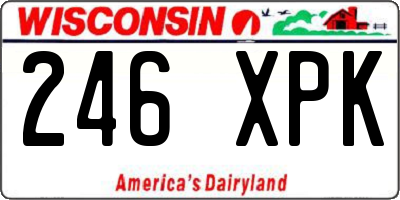 WI license plate 246XPK
