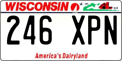 WI license plate 246XPN