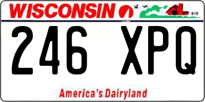 WI license plate 246XPQ