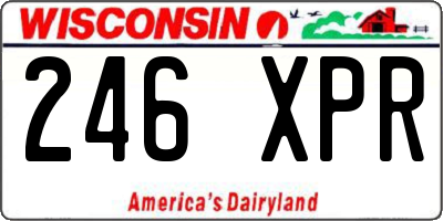 WI license plate 246XPR