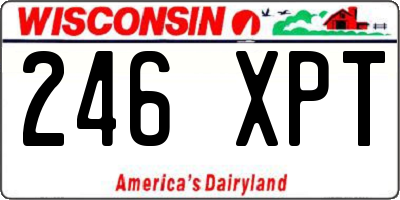 WI license plate 246XPT