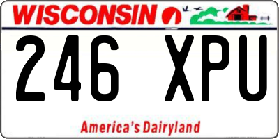 WI license plate 246XPU