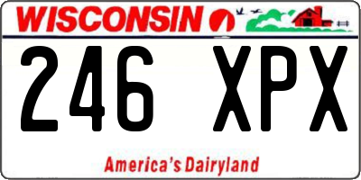 WI license plate 246XPX