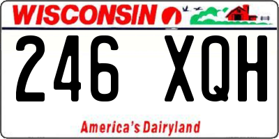 WI license plate 246XQH