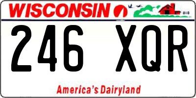 WI license plate 246XQR