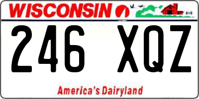 WI license plate 246XQZ