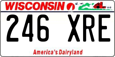 WI license plate 246XRE