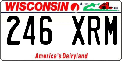WI license plate 246XRM