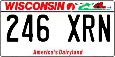 WI license plate 246XRN