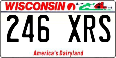 WI license plate 246XRS
