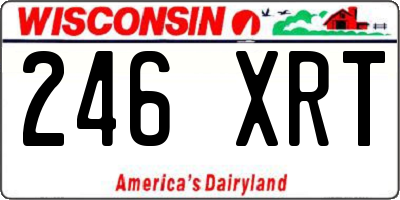 WI license plate 246XRT