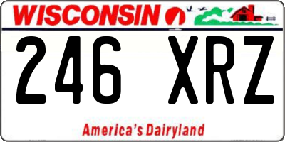 WI license plate 246XRZ