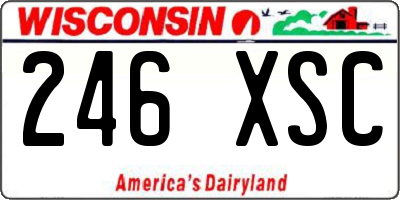 WI license plate 246XSC