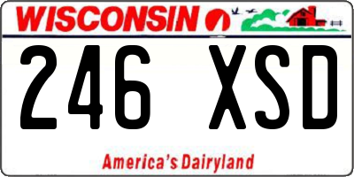 WI license plate 246XSD