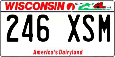 WI license plate 246XSM