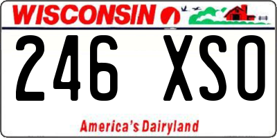 WI license plate 246XSO