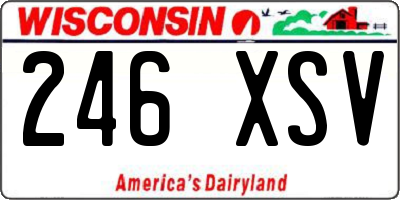 WI license plate 246XSV