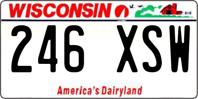 WI license plate 246XSW