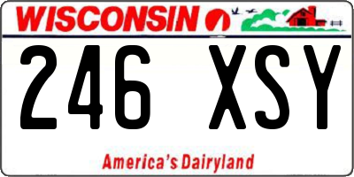 WI license plate 246XSY