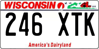 WI license plate 246XTK