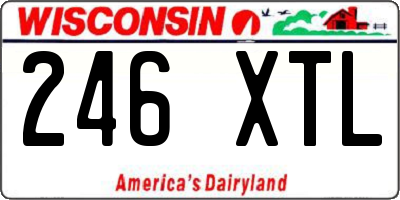WI license plate 246XTL
