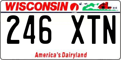 WI license plate 246XTN