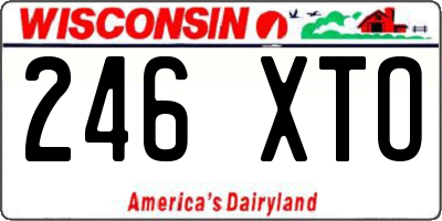 WI license plate 246XTO