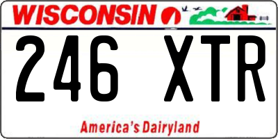 WI license plate 246XTR