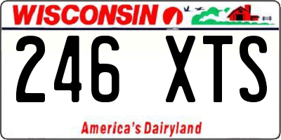 WI license plate 246XTS