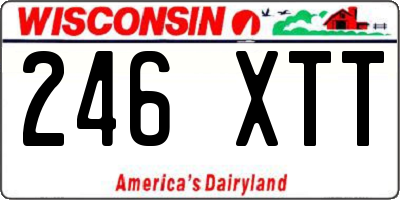 WI license plate 246XTT