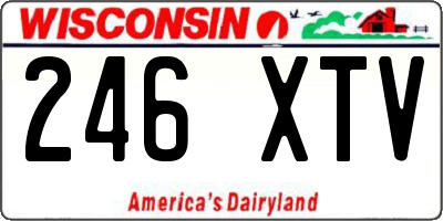 WI license plate 246XTV