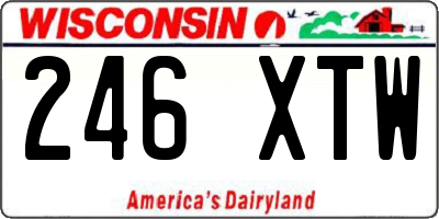 WI license plate 246XTW