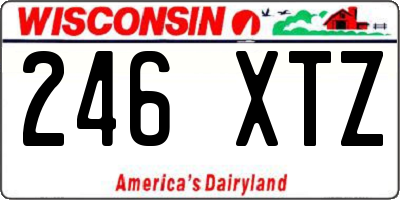 WI license plate 246XTZ